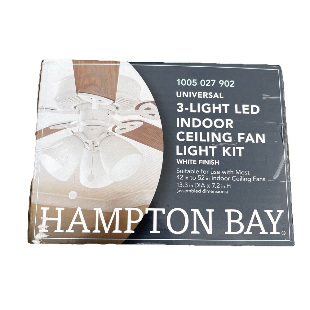 Hampton Bay 3-Light White Ceiling Fan Shades LED Light Kit, #1005 027 902 - Picture 5 of 5